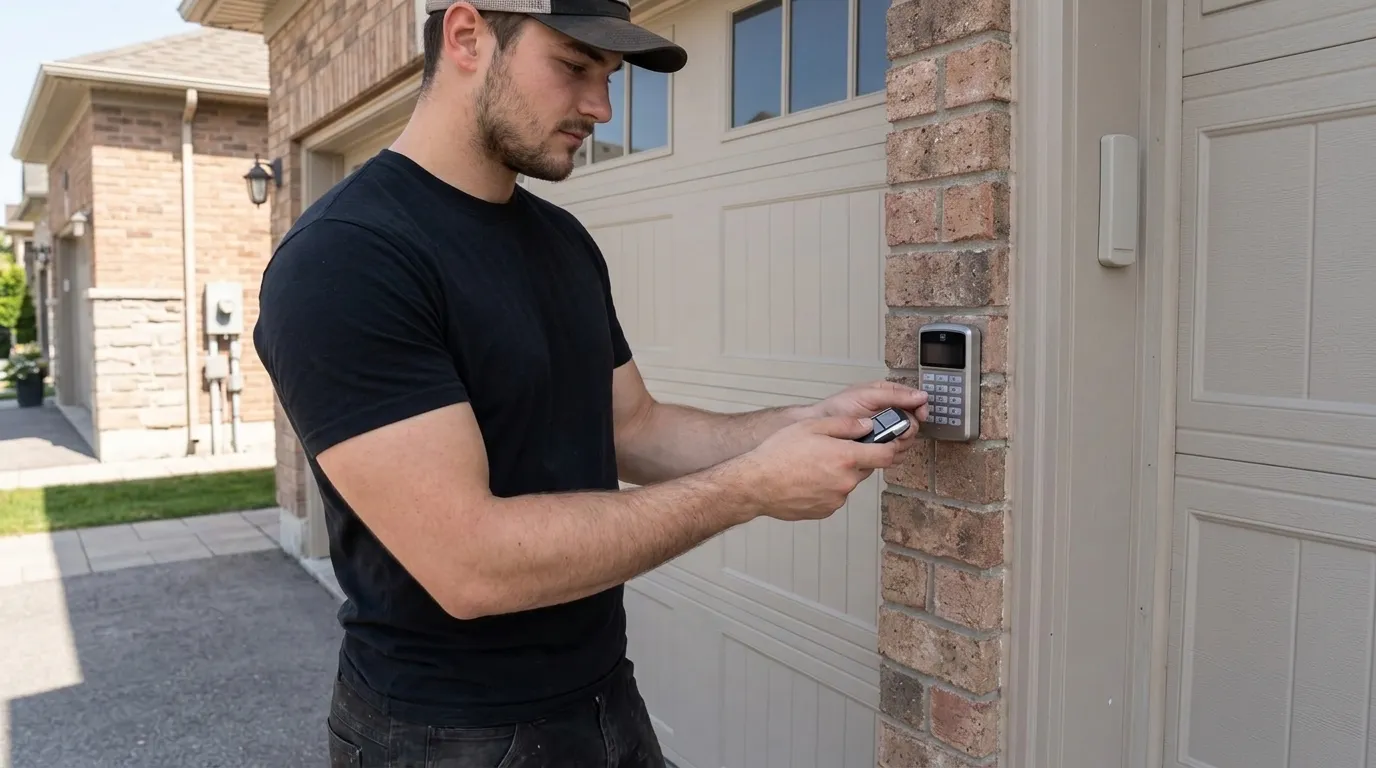 Garage door remote and keypad programming